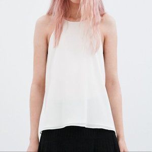 Zara White Halter Neck Top